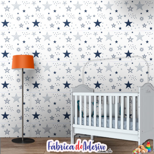 Adesivo bebê estrelas azuis