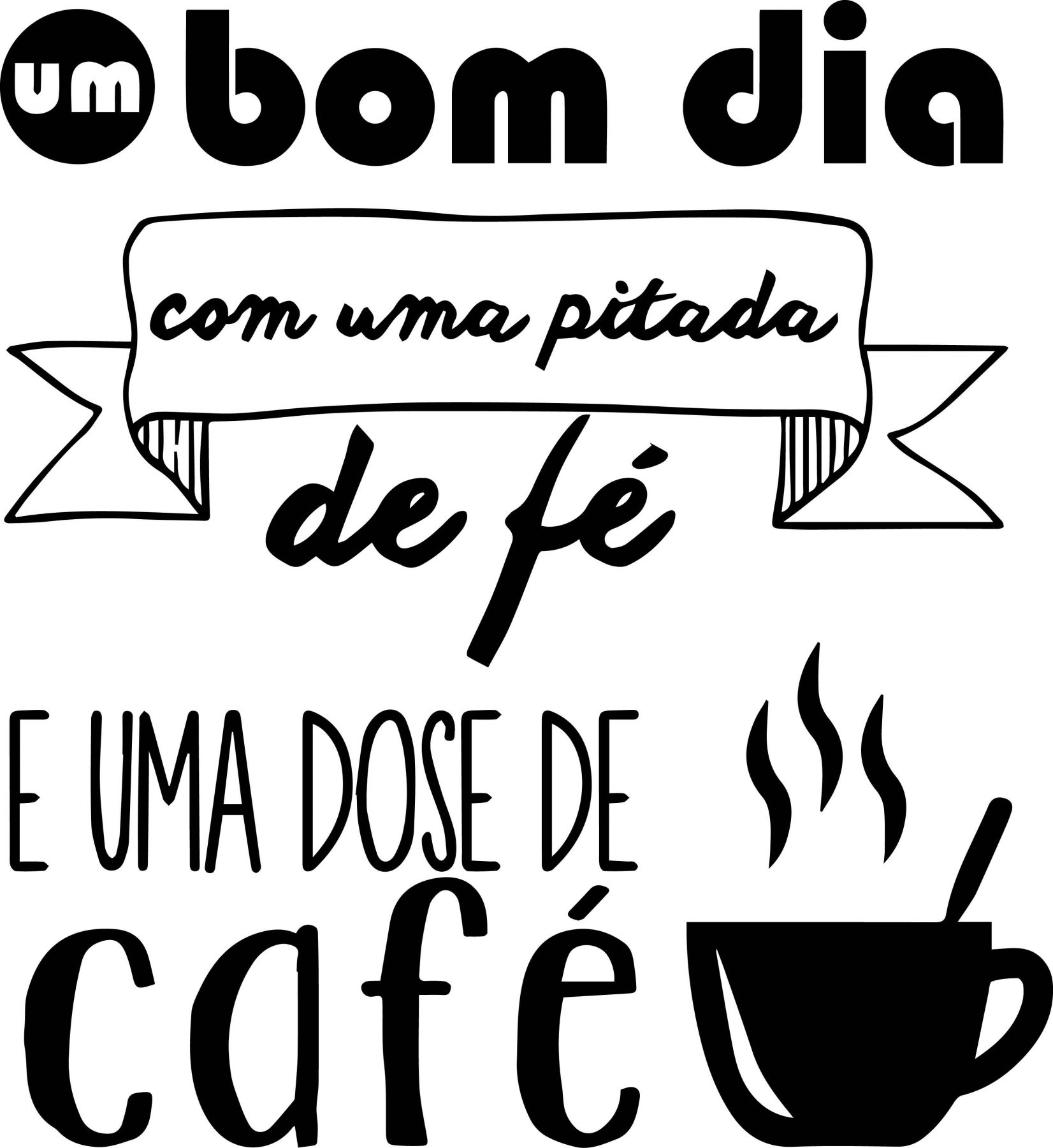 Adesivo Frase-Bom Cafe - Fábrica do Adesivo
