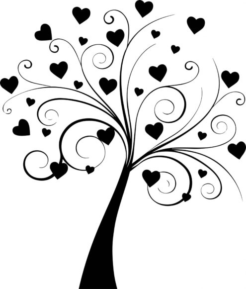Adesivo Árvore Corações