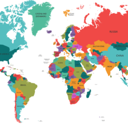 Adesivo Mapa Mundi Color