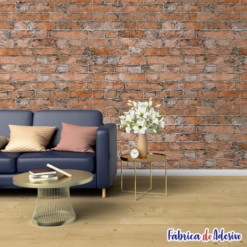 Papel de parede adesivo lavável - Tijolinho 35