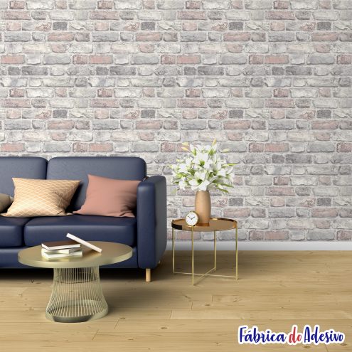 Papel de parede adesivo lavável - Tijolinho 37