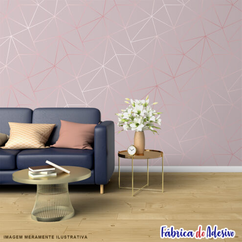 Papel de parede adesivo lavável - Zara Diamond Rosé