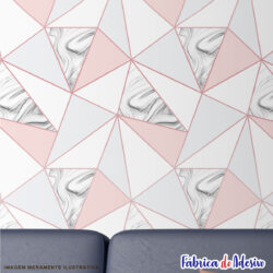 Papel de parede adesivo lavável - Zara Diamond Mármore Rosé