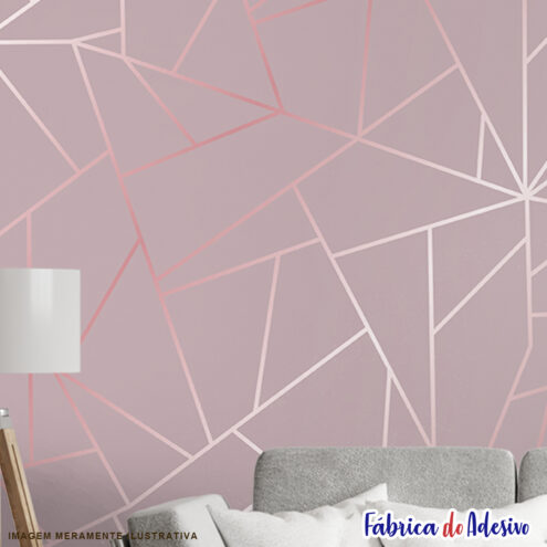 Papel de parede adesivo lavável - Zara Glass Rosé Rosa