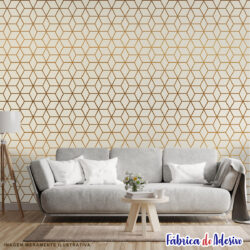 Papel de parede adesivo lavável - Zara Pétala Gold