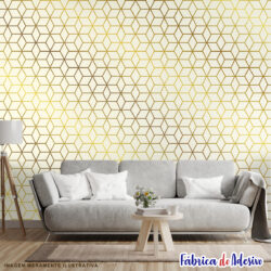 Papel de parede adesivo lavável - Zara Pétala Gold