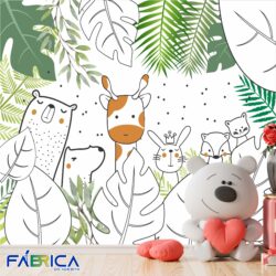 Papel de parede adesivo lavável - Safari 5 (Girafa)